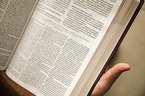 Image of NBLA, Biblia de Estudio MacArthur, Tapa dura, Azul, Interior a dos colores, Comfort Print (Spanish Edition)