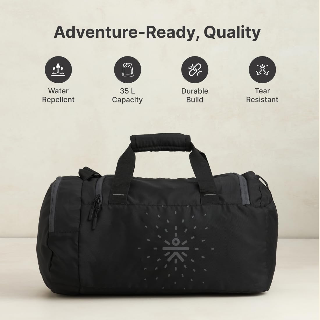 Duffle Bag with Shoe Compartment, Black, Onesize, Gym Bags
