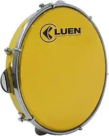 Pandeiro 10' Abs Am 6 Afin Plat Inx Ferragem Cromada Hol Amarelo