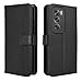 Elubugod Compatible with Oppo Reno12 5G Leather Case Cover,PU Leather flip Cover Compatible with Oppo Reno 12 5G CPH2625 Case Cover Black