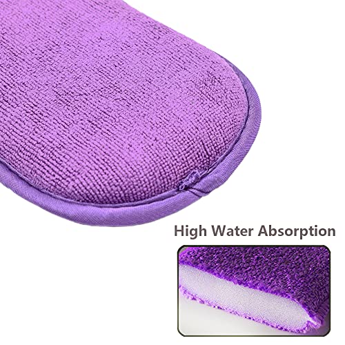 Image of Durable Scrub Scouring Sponge, Non-Scratch Microfiber Multi Surface Scrub and Wipe Sponges, Effortless Cleaning of Dishes, Pots and Pans, 6 Pack, Purple