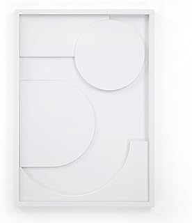 LOWYA ロウヤ アートボード 50×70cm 壁掛け おしゃれ モダン 抽象画 ホワイト 金具付き 玄関 リビング 寝室 装飾 雑貨 ホワイト