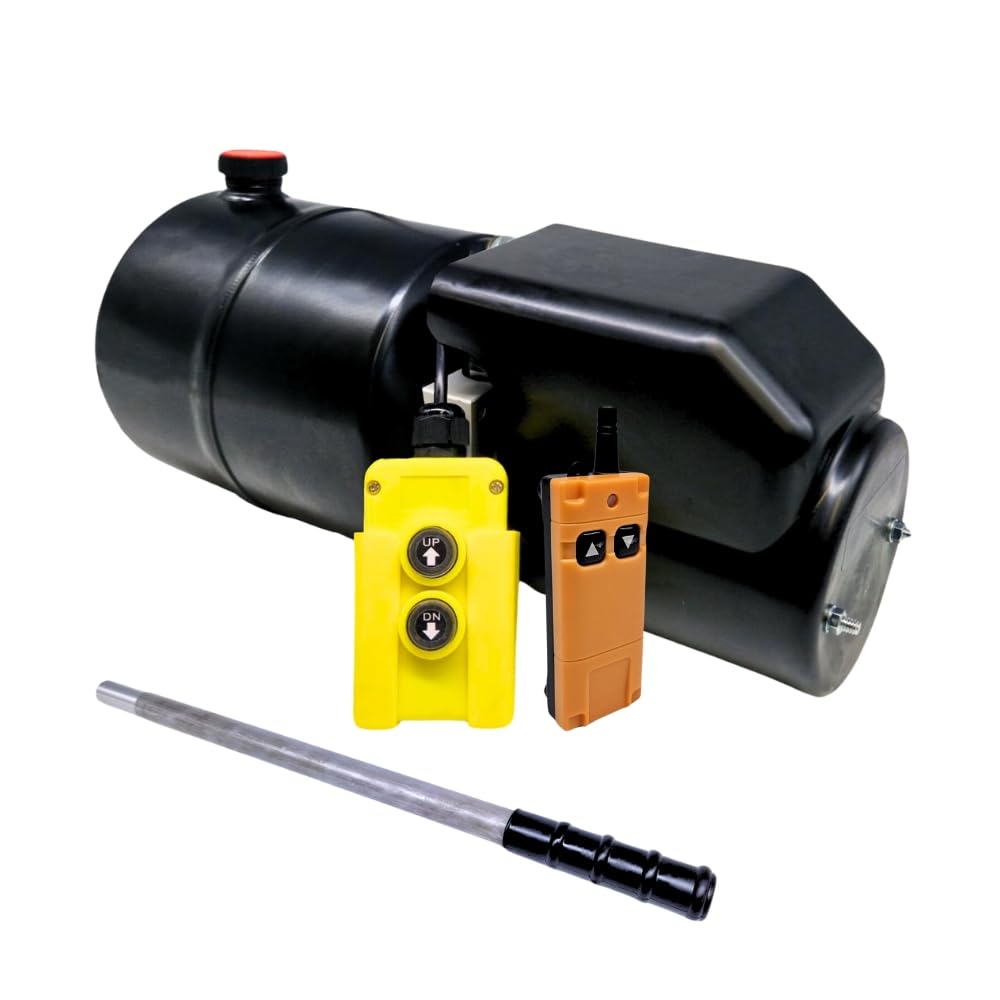 24 V DC einfachwirkendes Hydraulik-Netzteil 2 kW mit 4L Stahltank, Handpumpe und kabelloser Fernbedienung