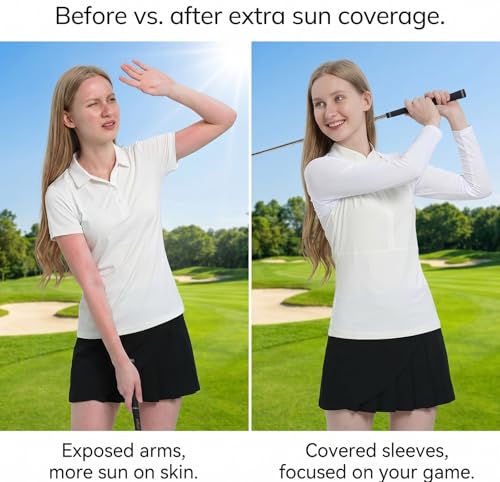 Mangas de golf para mujer transpirables con ajuste elastico talla L 3