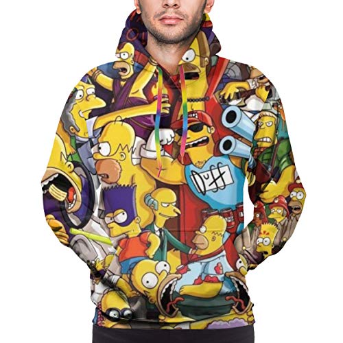 暖かい Simpsons ザ・シンプソンズ (5) フード付きスウェットシャツ スウエットパーカー 厚手 長袖 防寒 プルオーバー 長袖の上着 男女兼用 おしゃれ プリント カップル 防寒応援服 保温する スウェットシャツ