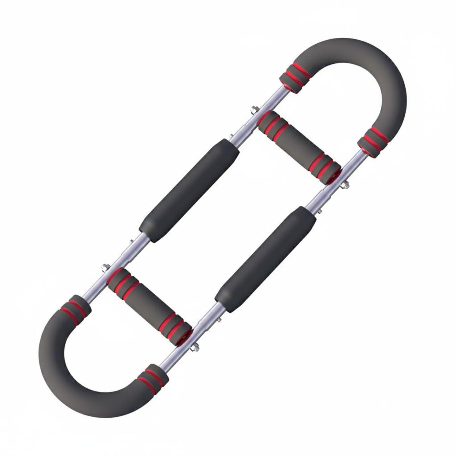 Multifunctional U-Shaped Arm Exerciser Anti-Slip Handle Coil Arm Strength Device Soft Foam Grip Adjustable Power Twist Trainer Portable for Men, Indoor, Home Gym, Red, Electroplated-image-48