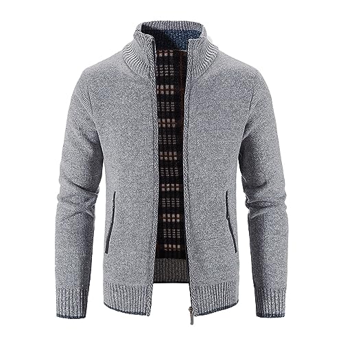 Chaqueta de invierno hombre diseño cárdigan cálido con forro de terciopelo