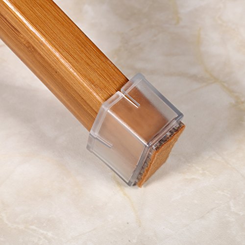 Zerodis – 8 peças de bonés de cadeira, protetor de pés de mesa de silicone retangular para móveis co