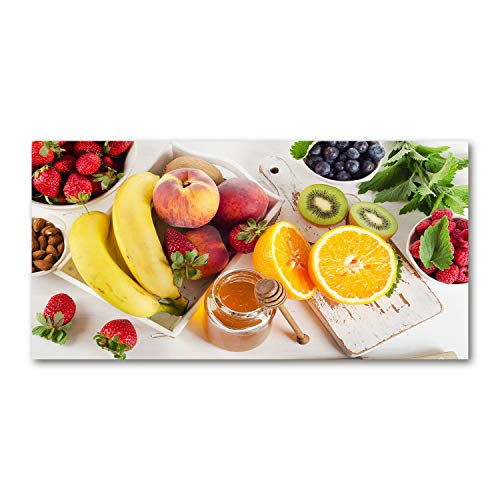 Fruits et Miel tableau toile 125x50 cm Tulup pour raviver un mur blanc de cuisine terne