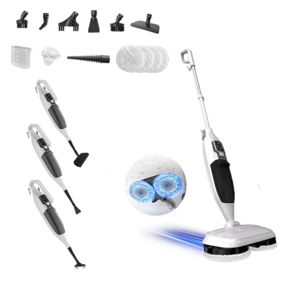 TORDER steam mop with large tank and accessories