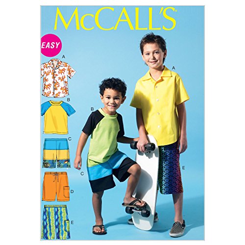 Mccall Patterns M6548 Children's/Boys' Shirt, Top And Shorts, Size Cce (3-4-5-6) #TOP2
