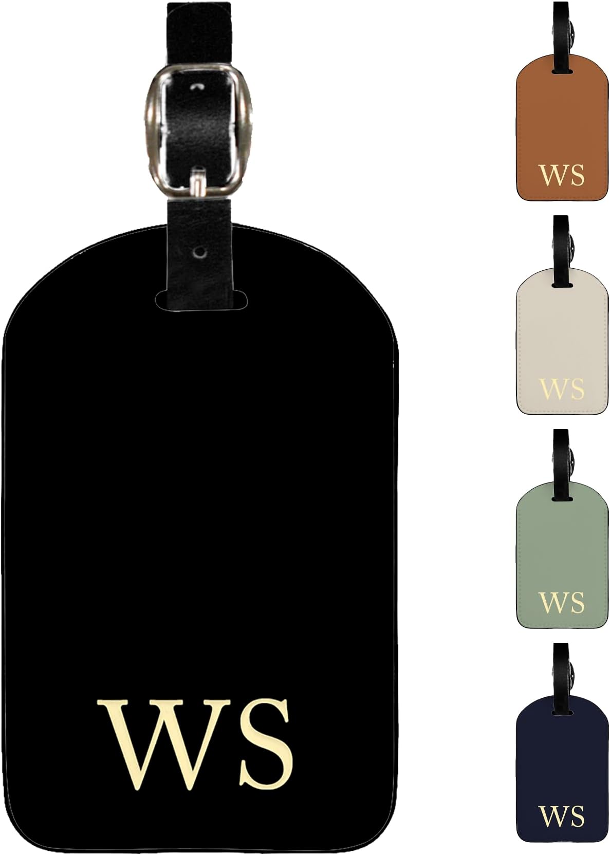 Custom Initials Luggage Tag Personalized Leather Luggage Tag for Suitcases, Privacy Protection Bag Name Travel Tags ID Labels for Women Men Cruise Airport Luggage Travel Essentials