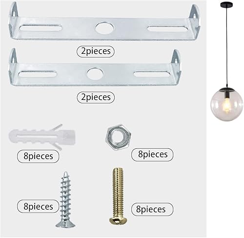 Miniatura 3 de Soporte de montaje para lámpara colgante de techo, kit de barra transversal, placa de montaje con tornillos, 4 piezas
