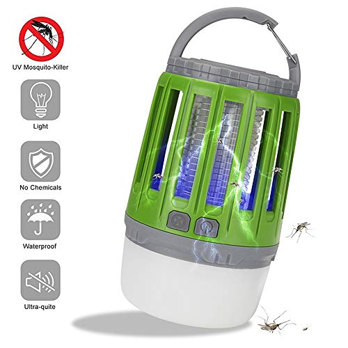 Preisvergleich Produktbild JuguHoovi Moskito Lampe Insektenvernichter Elektrisch UV Lampe Moskito Killer Mückenkiller LED Campinglampe Zeltlampe,USB Wiederaufladbar Elektrisch Outdoor Strahlungsfrei Stumm,IP67 Wasserdicht