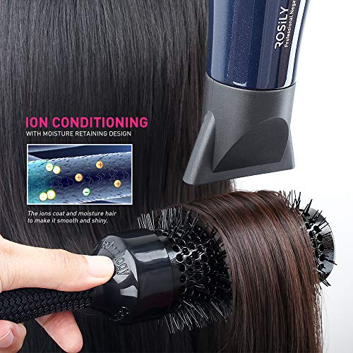 Rosily Professional 2200W Ionic Ceramic Hair Dryer | Fast Drying Salon Quality Blow Dryer With Nozzle Attachments For Smooth Shine And Silky Hair | Extra Long Cord And Faster Drying Time #TOP2