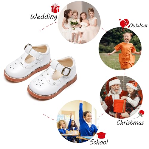 Image of PHIRAMIN Toddler Girl Mary Jane Dress Shoes-Little Girl School Uniform Shoes for Wedding Party