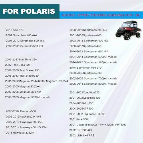 Image of Steering Upper Bushing Replacement Parts For Polaris Sportsman 300 400 500 600 700 800 RZR 570 800 Ranger XP 500 570 700 800 1000 2001-2021 Part Numbers 5439731