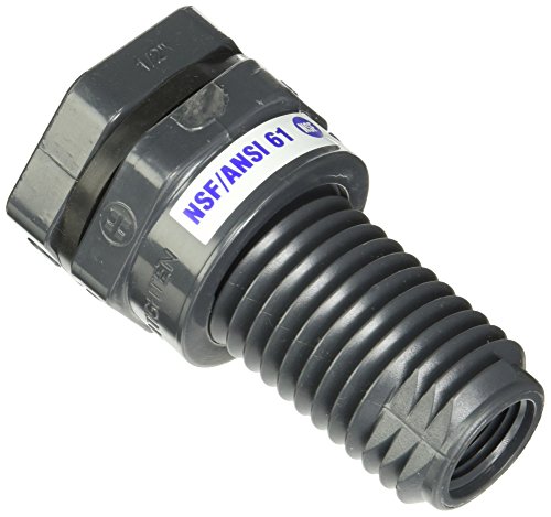 Hayward BFA1005CFS 1/2-Inch Dark Gray PVC Socket by Thread BFA Series Bulkhead Fitting with FPM Standard Flange Gasket