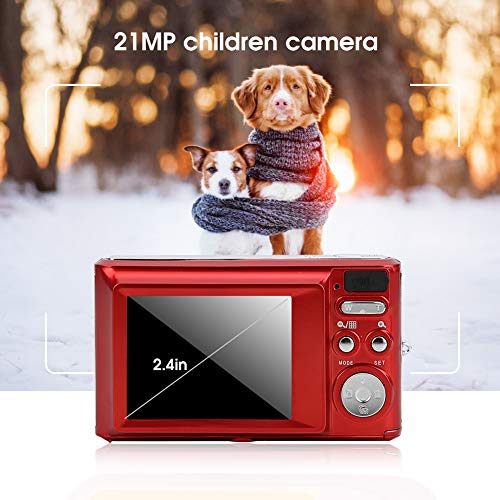 Digitalkamera, 2,4 Zoll 21 MP HD Kamera, Wiederaufladbare Minikamera TFT Flüssigkristallanzeige 8-facher Digitalzoom… – Bild 3