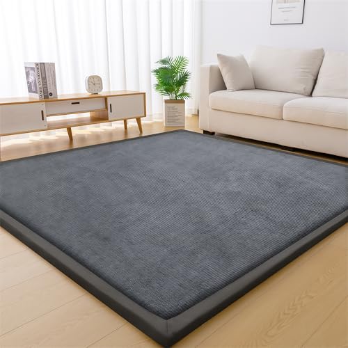 Large Baby Play Mat, 3cm Thick Floor Mats for Kids Toddlers Crawling, Tummy Time, Foldable Crawling Mat for Boy or Girl Child's Room, Bedroom, Playroom, Dark Grey, 120x200cm