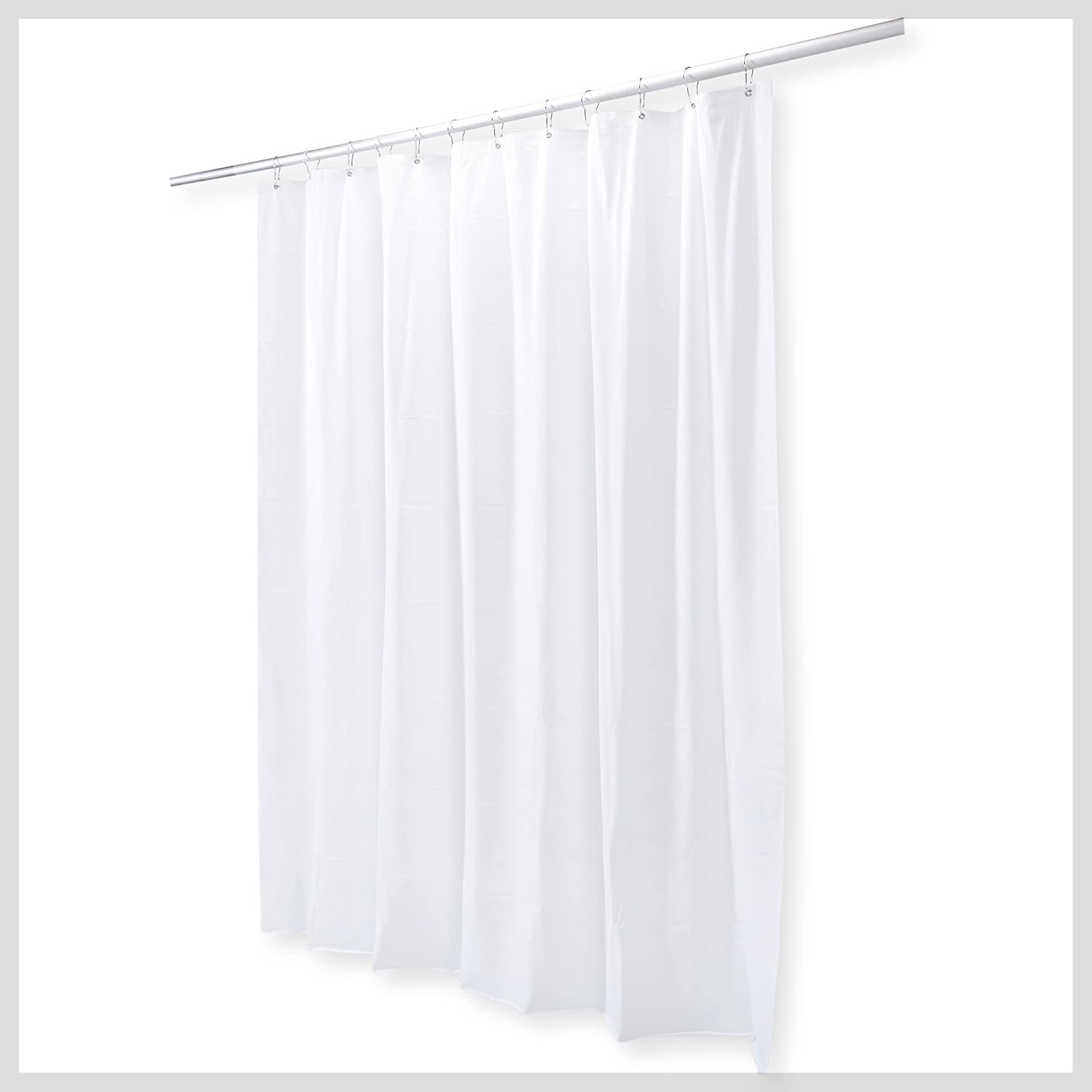 Grab Bar Specialists Heavy-Duty Shower Curtain - Water Barrier | Works with Collapsible Shower Dam/White 3-Ply Textured Commercial Grade Vinyl/ 72" x 72"