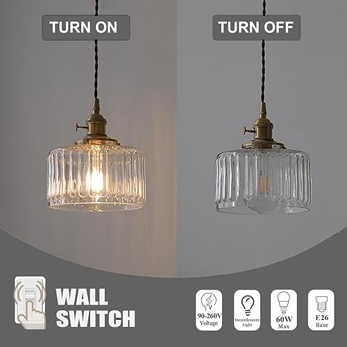 Miniatura 5 de SQUSMAY Luces colgantes para isla de cocina, accesorios de iluminación de vidrio soplado a mano, modernos accesorios de iluminación de casa de campo