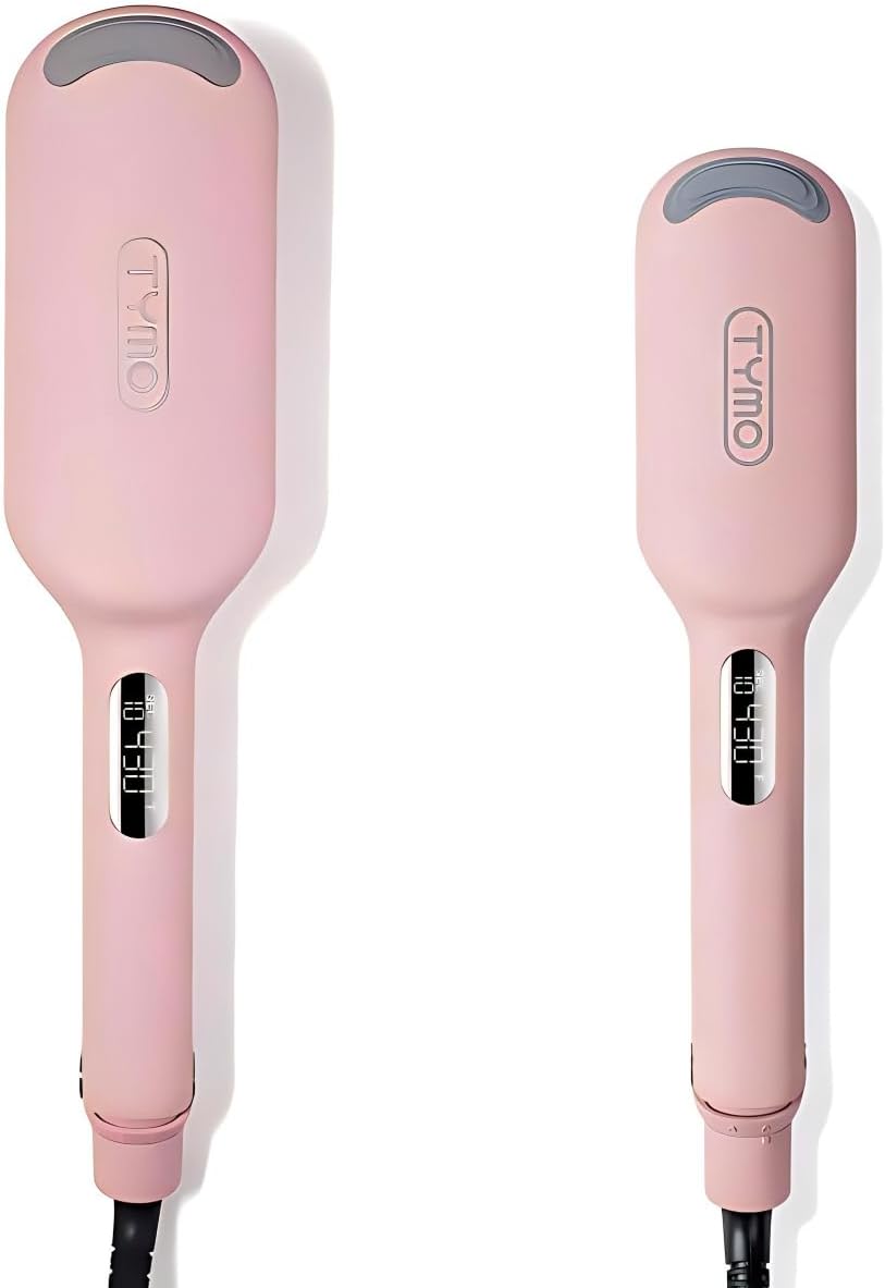 TYMO ROVY 1.25 Inch Hair Crimper and TYMO ROVY Compact 1 Inch Hair Waver, Pink