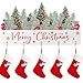 HPC Decor Christmas Stocking Holders,Decorative Wooden Box with 5 Hook Stockings Hangers Christmas Decoration for Fireplace Mantel Wood Organizer Storage for Christmas Holiday Festival.(White)
