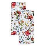 Vera Bradley Women's Cotton Decorative Dish Towel Set of 2, Sea Air Floral, One Size