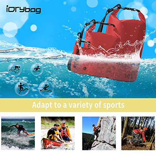 Image of IDRYBAG Dry Bag for Kayaking Waterproof 2L /5L /10L /15L /20L, Small Dry Sack Waterproof Bag for Boating