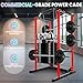 Squat Rack, 1200 Lbs Capacity Squat Rack, Power Rack with 14-Hole Design Adjustable Height, Power Cage Protection Arms and J-Hooks, 44.3 X 45.6 X 81.5 Inch, Squat Rack for Home Gym