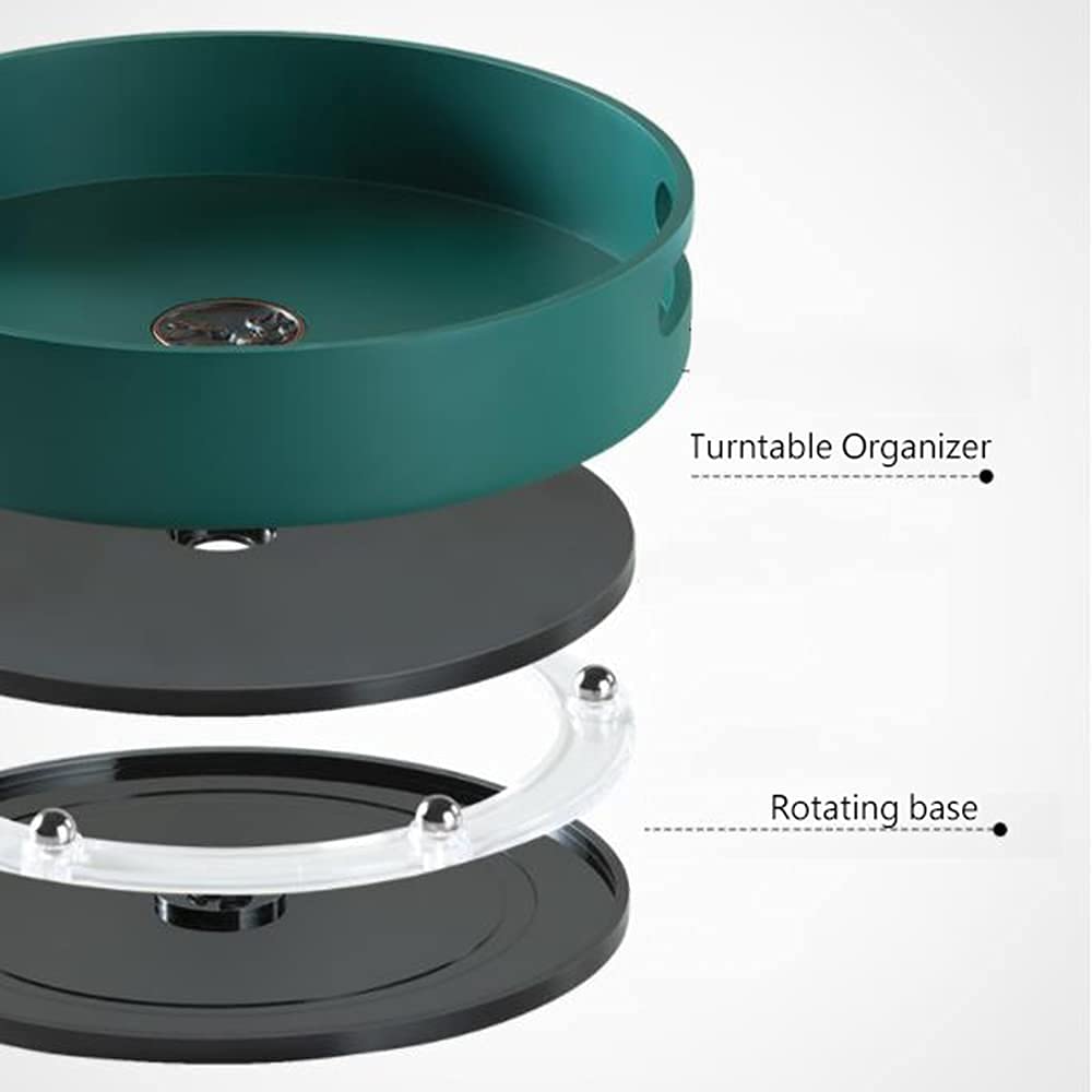 Organizador de Especias Lazy Susan Plato Giratorio con asa Bandeja de Almacenamiento giratoria de 360 ​​° para Cocina Organizador de condimentos Nevera Bambú Blanco/Marrón/Verde