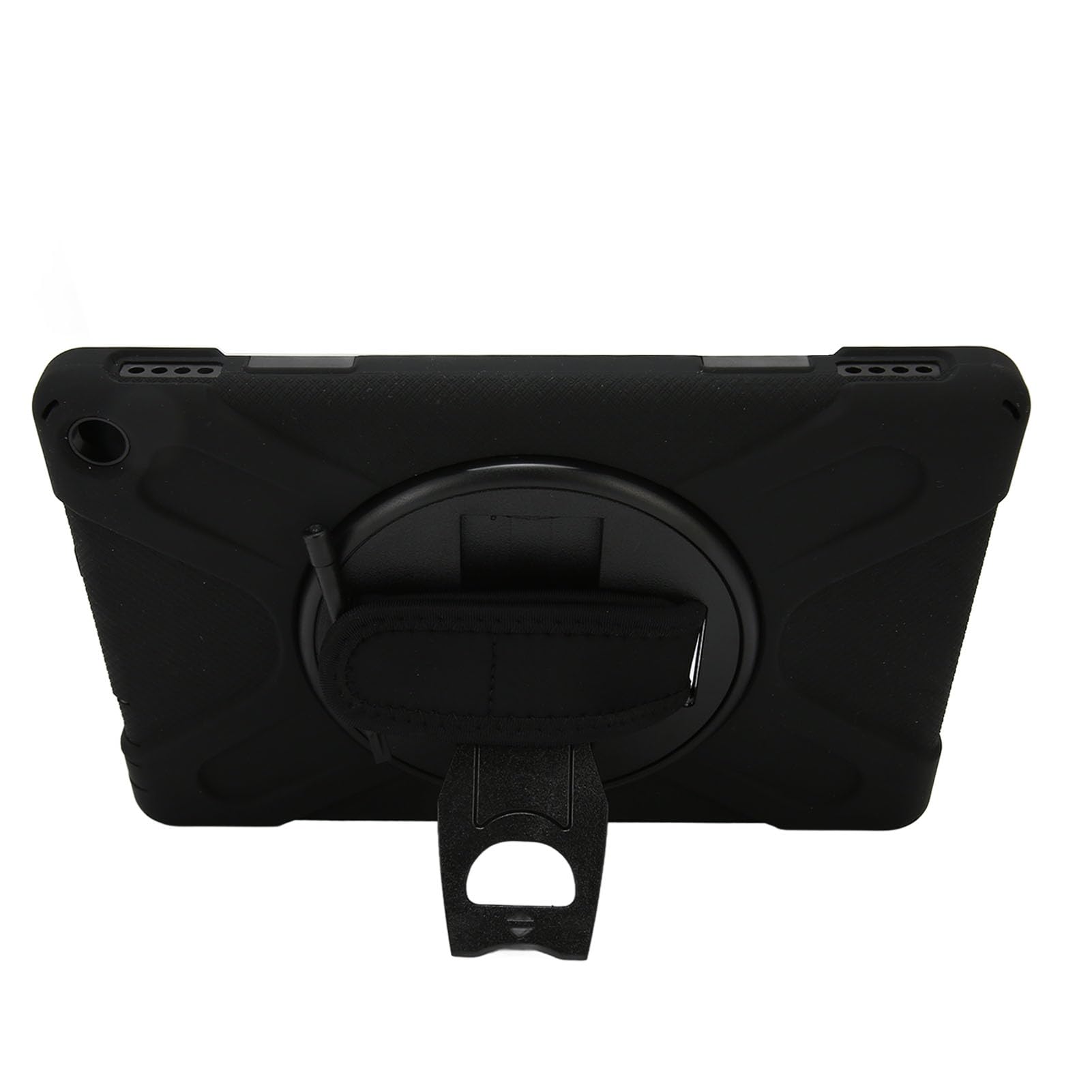 Lazmin112 Custodia per Tablet Fire HD 10, Copertura per Tablet a Protezione Multipla Staffa Girevole a 360 Gradi con Spallacci Custodia Antiurto, Custodia per HD 10 Plus 2021 (Nero)