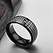 JAJAFOOK Men's Titanium Stainless Steel 8mm Black Wisdom Heart Sutra Rings Folk-Custom Buddhism Matte Texture Rings (11)