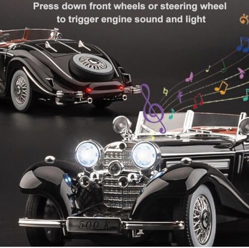 Image of Sky Tech Mercedes Benz 1936 500K Special Roadster SUV Car 1:32 Scale Model Car Exclusive Alloy Metal Pull Back Die-cast Diecast Metal Pullback Toy Openable Doors & Light Music【Colors as Per Stock 】