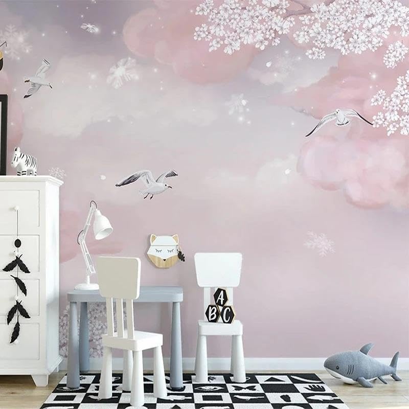 Papier peint 3D Rose mural intissé pour masquer les défauts d'un salon terne