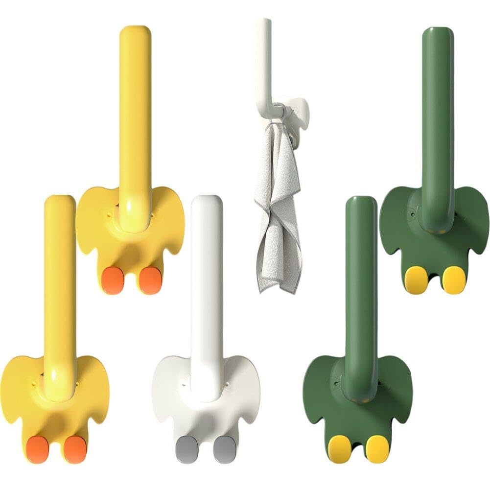 Crochet de rangement multifonctionnel en L éléphant mural lot de 6 pièces sans poinçon
