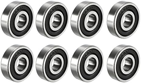 uxcell 6200-2RS Deep Groove Ball Bearing 10mm x 30mm x 9mm Double Sealed Carbon Steel Bearings 8pcs