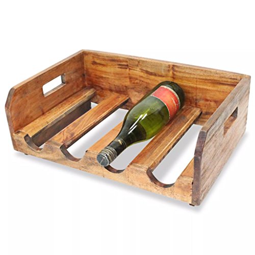 Soporte para vino de madera de caoba 16 botellas miniatura 3