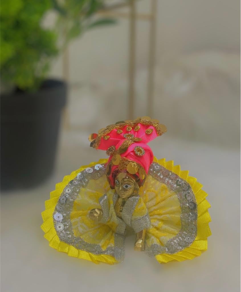 SacredKart, Laddoo Gopal Ji, Poshak, Size 2, Pack of 6 1