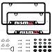 Sparkle-um 2Pcs Newest Custom Personalized 4 Hole Matte Aluminum Alloy Nismo Logo License Plate Frame With Screw Caps Cover Set,Applicable To US Standard Car License Frame,For Nissan Nismo.