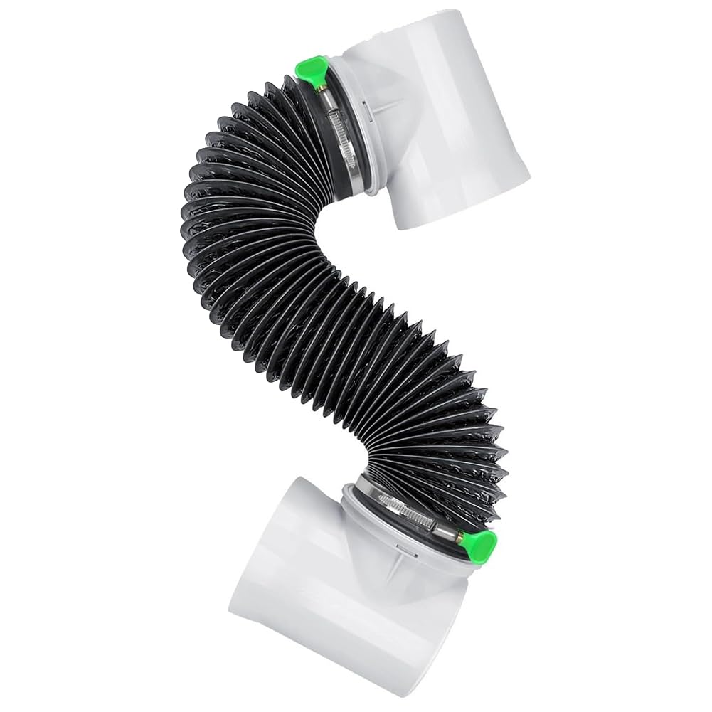 Aundhegrtt Dryer Vent Hose with 90 Degree Elbow& Rubber Seal Connector Exhaust Duct for Tight Space
