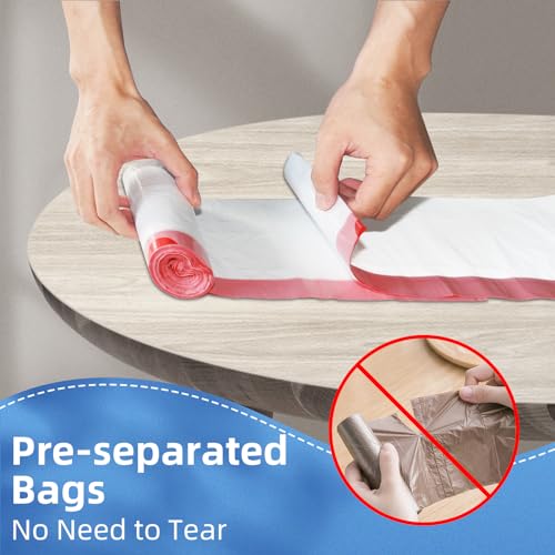 Image of KdbK 13.2 Gallon Tall Kitchen Drawstring Trash Bags, 200 Count Pre-separated Garbage Bags, Unscented, Leak Proof, Waste Bag for Kitchen, Office, Home