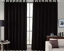 Cortina Tecido Blackout Corta Luz 80% para Sala, Quarto e Escritório 2,70 X 2,30m (Preto)