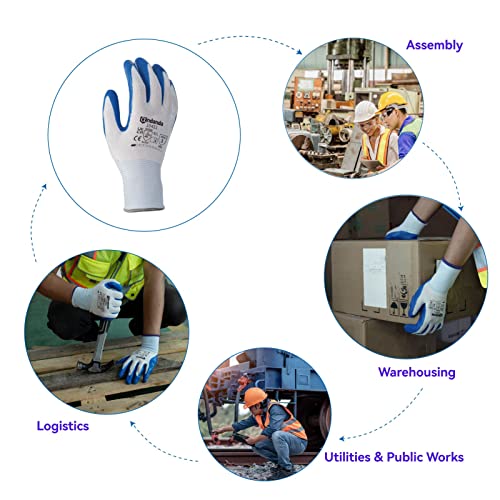 Andanda Safety Work Gloves, Seamless Knit Work Glove With Nitrile Rubber Coated On Palm & Fingers Suitable For Men & Women, Warehouse, Garden, Construction, M 6 Pairs #TOP5