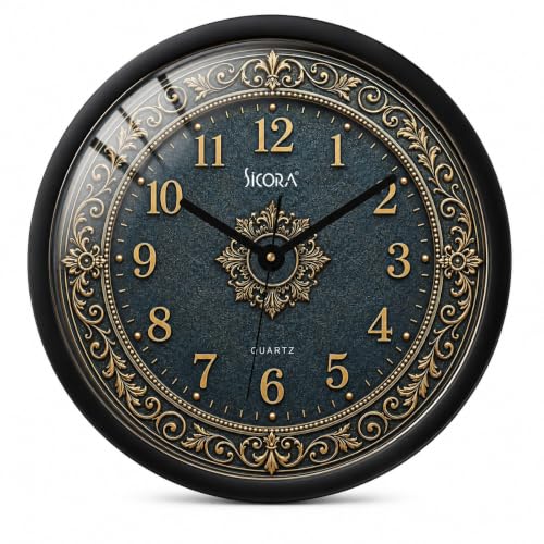 Image of Wall Clock with Silent Sweep Quartz Movement | Premium Round Analog Wall Clock | Minimalist Decorative Clock for Living Room, Bedroom, Office, Kitchen & Home Decor (Blue)