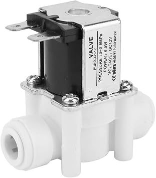 1 Pcs PURO-XD-12 3/8 inch Water Purifier Valve, Copper Plastic Electric Solenoid Valve, DC 12V Normally Closed Quick Connect Solenoid Water Valve