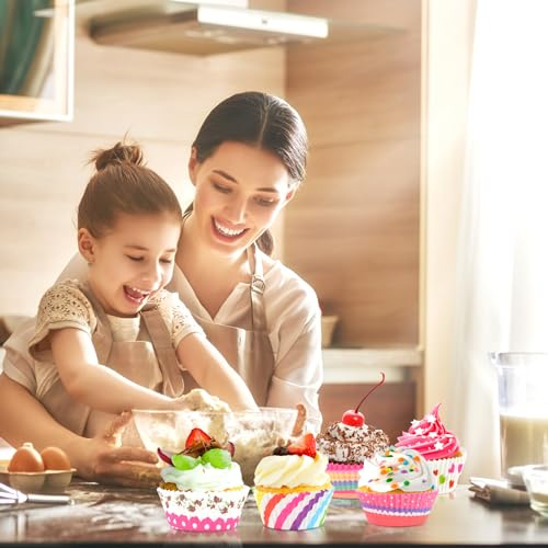 Miniatura 3 de Nviyam 300 Piezas Moldes De Papel Para Muffins Y Magdalenas Láminas Metálicas Para Cupcakes Cápsulas Magdalenas Papel Para Cupcakes Envoltorios Coloridos