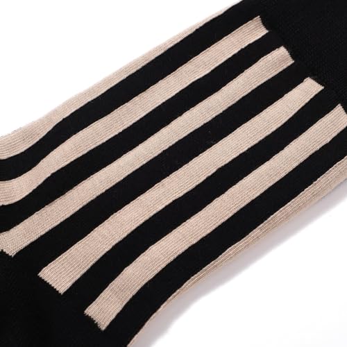 OXKNIT Mens Dress Socks Men's Athletic Crew Socks Cotton Striped Mens Soft Breathable Running Socks4