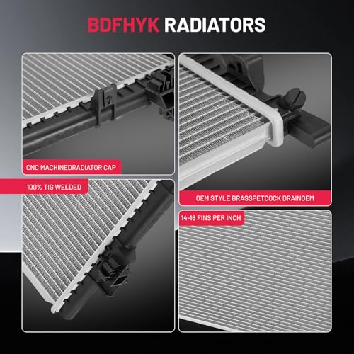 Image of BDFHYK CU13084 Aluminum Radiator for Dodge Journey 2009-2020, 2.4L 3.5L 3.6L, 16mm Core, Replaces DPI13084 13084